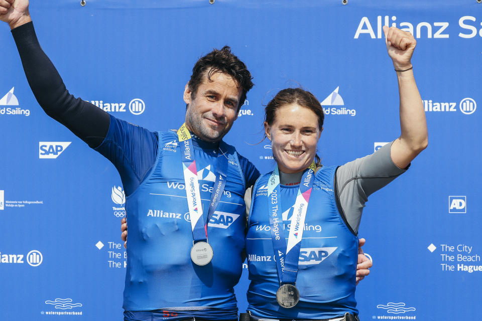 John Gimson and Anna Burnet took home Sailing World Championships silver in the summer to book Team GB a spot in the Nacra 17 class at Paris 2024
(Image: Royal Yachting Association/Sailing Energy / World Sailing)
