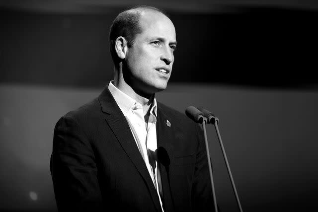 <p>Chris Jackson/Getty Images for Earthshot</p> Prince William rehearses for his speech at the Earthshot Prize ceremony