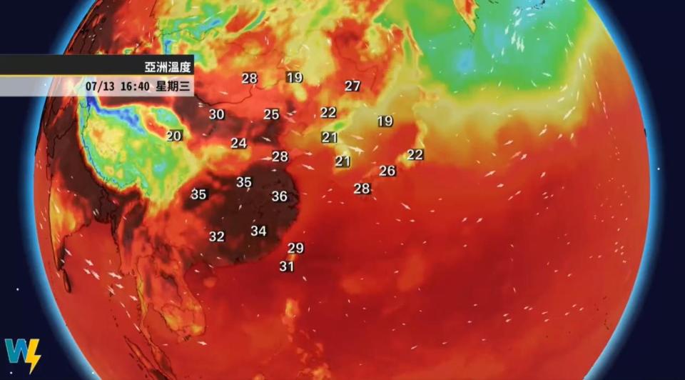 今日各地天氣仍是相當晴朗炎熱。（翻攝自「天氣風險 WeatherRisk」臉書）