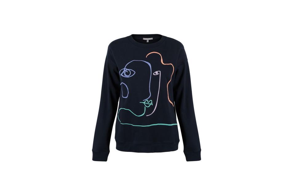 Oliver Bonas Linear Lady Navy Sweatshirt, £39.50