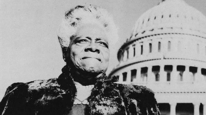 Pioneering African American educator and activist Dr. Mary McLeod Bethune is shown, circa 1950, with the United States Capitol Building in the background. (Photo: Hulton Archive/Getty Images)