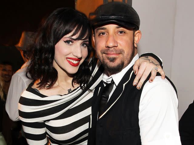 <p>Christopher Polk/WireImage</p> AJ McLean and Rochelle DeAnna McLean attend an event on May 1, 2010 in Los Angeles, California