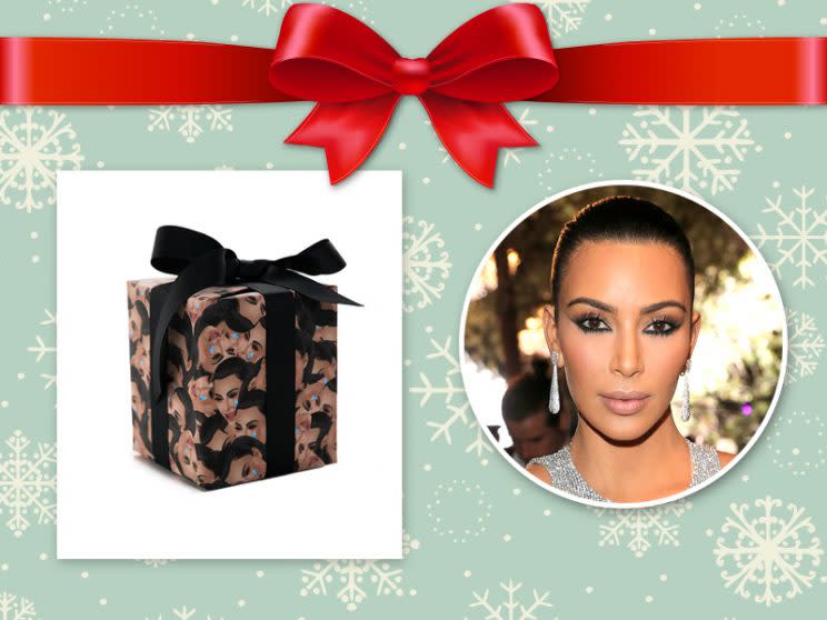 Of course, she has holiday products to sell. (Photo: kimkardashianwest.com/Getty Images)