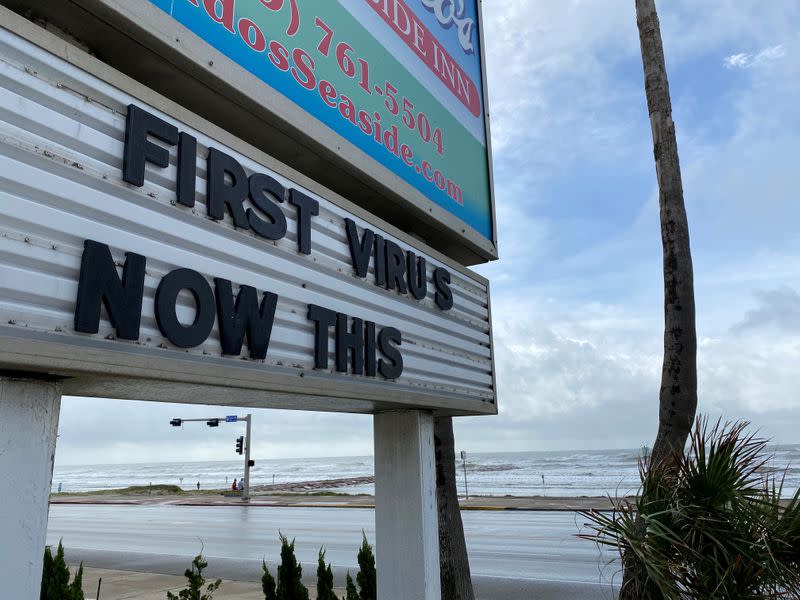 FILE PHOTO: Hurricane Laura approaches