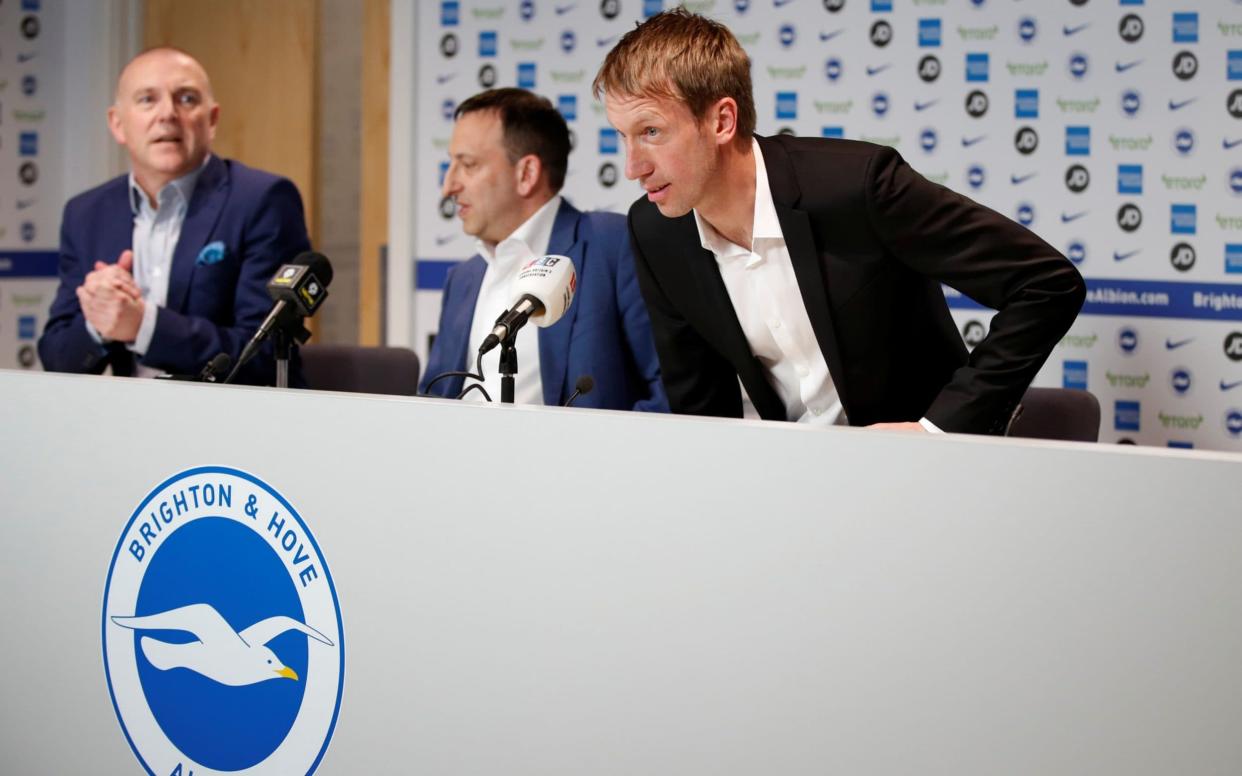 Brighton chairman Tony Bloom attended a press conference next to Graham Potter - Action Images via Reuters