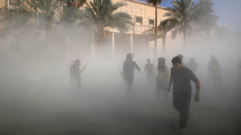 Protesters in Baghdad.