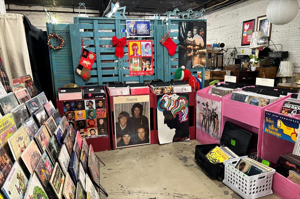 A look at Kevin's Records, a vinyl booth inside Louisville's Fleur de Flea vintage market. Dec. 6, 2023