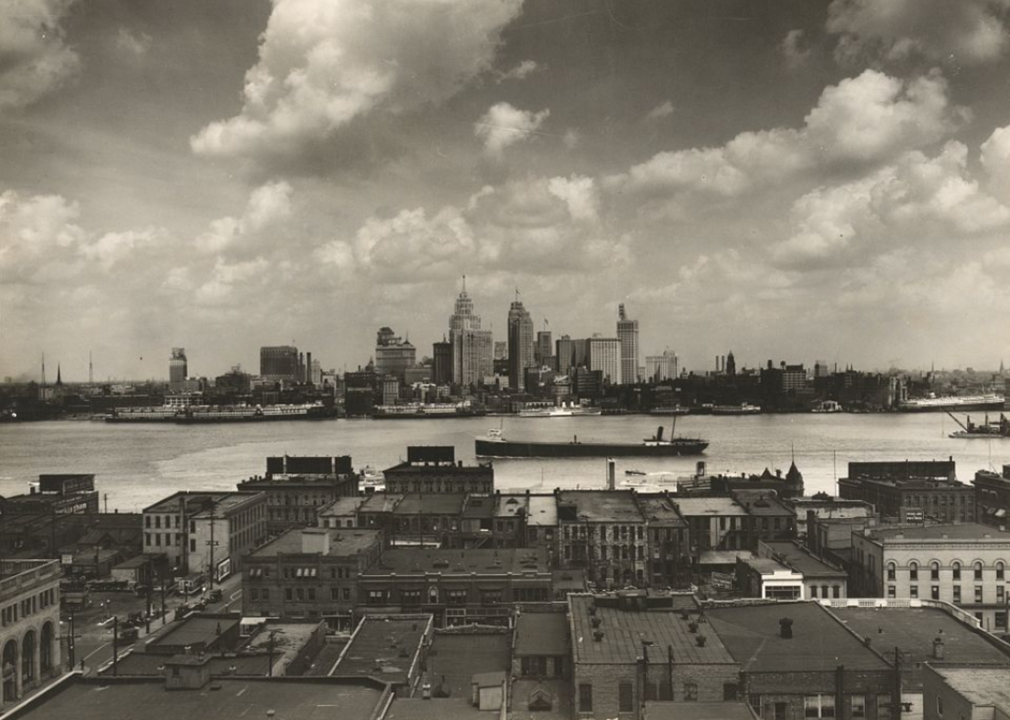 Detroit skyline from Windsor, Ontario.