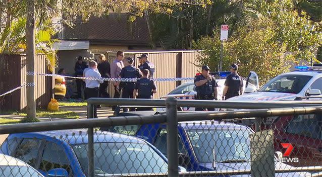 A scene from the shooting outside the Gold Coast school. Source: 7 News.