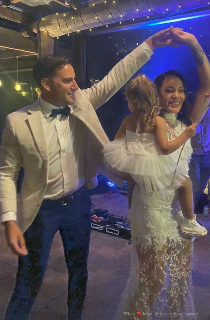 Davina and Jaxon's two-year-old daughter Mila-Mae also had fun at the reception. Photo: Instagram/iamwinniele