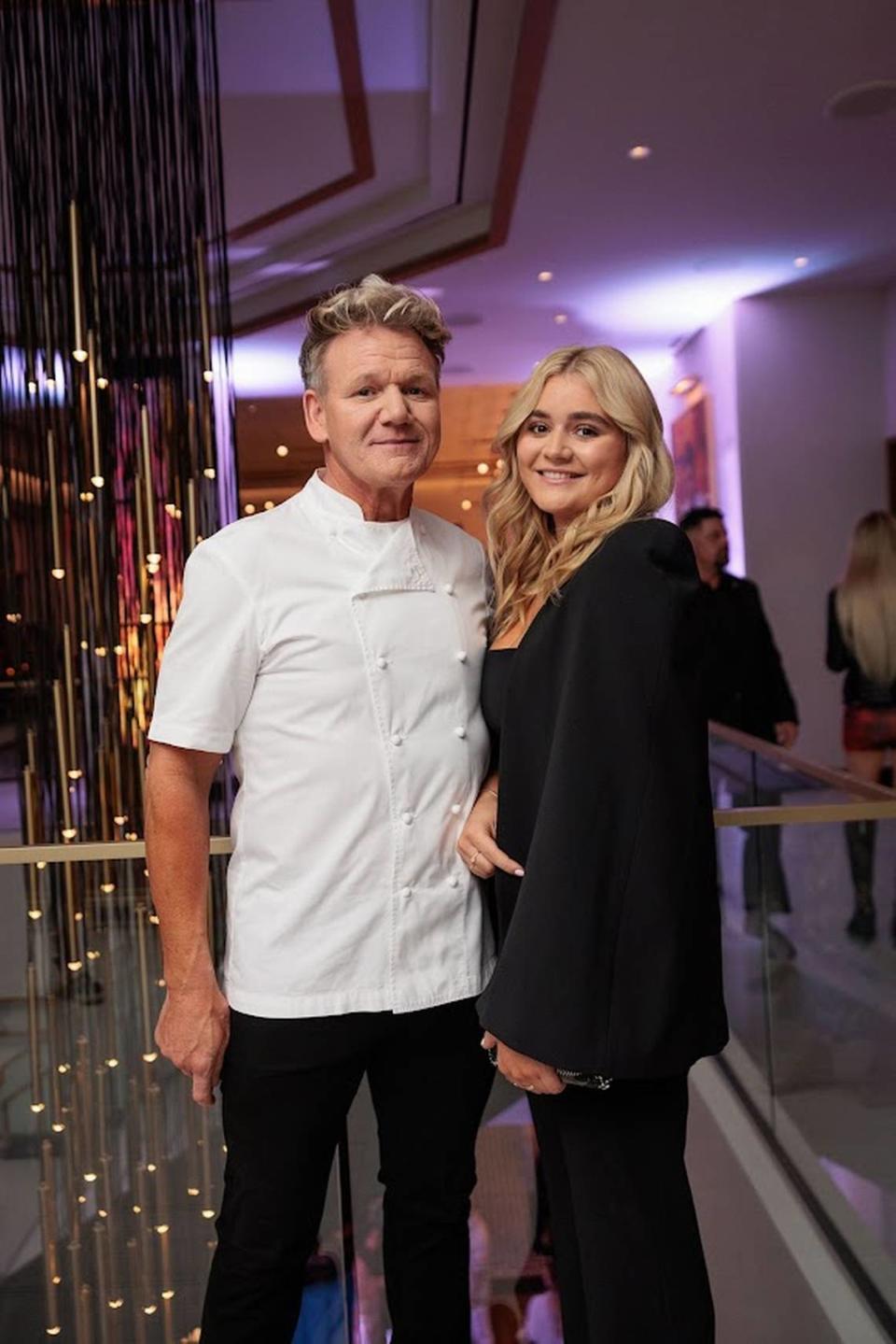 Gordon Ramsay poses with his daughter Tilly Ramsay at the opening of Hell’s Kitchen in Miami/WORLD RED EYE