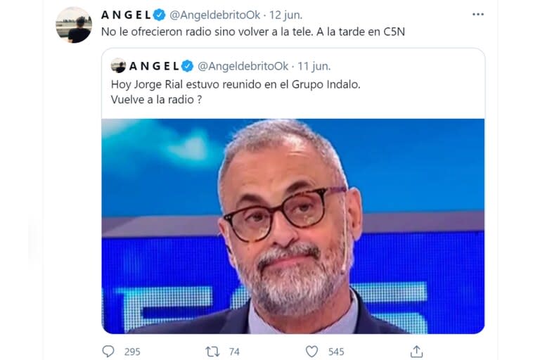 Ángel de Brito desató la polémico sobre el regreso de Jorge Rial