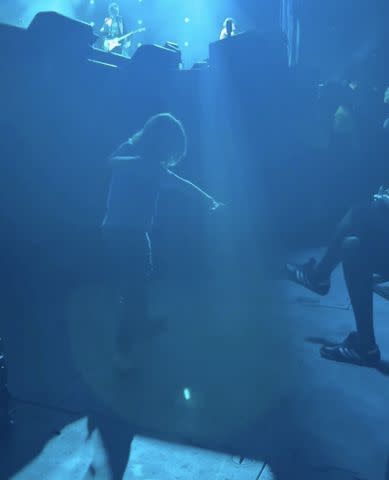 <p>Mel hamrick/instagram</p> Mick Jagger's son dancing at his show