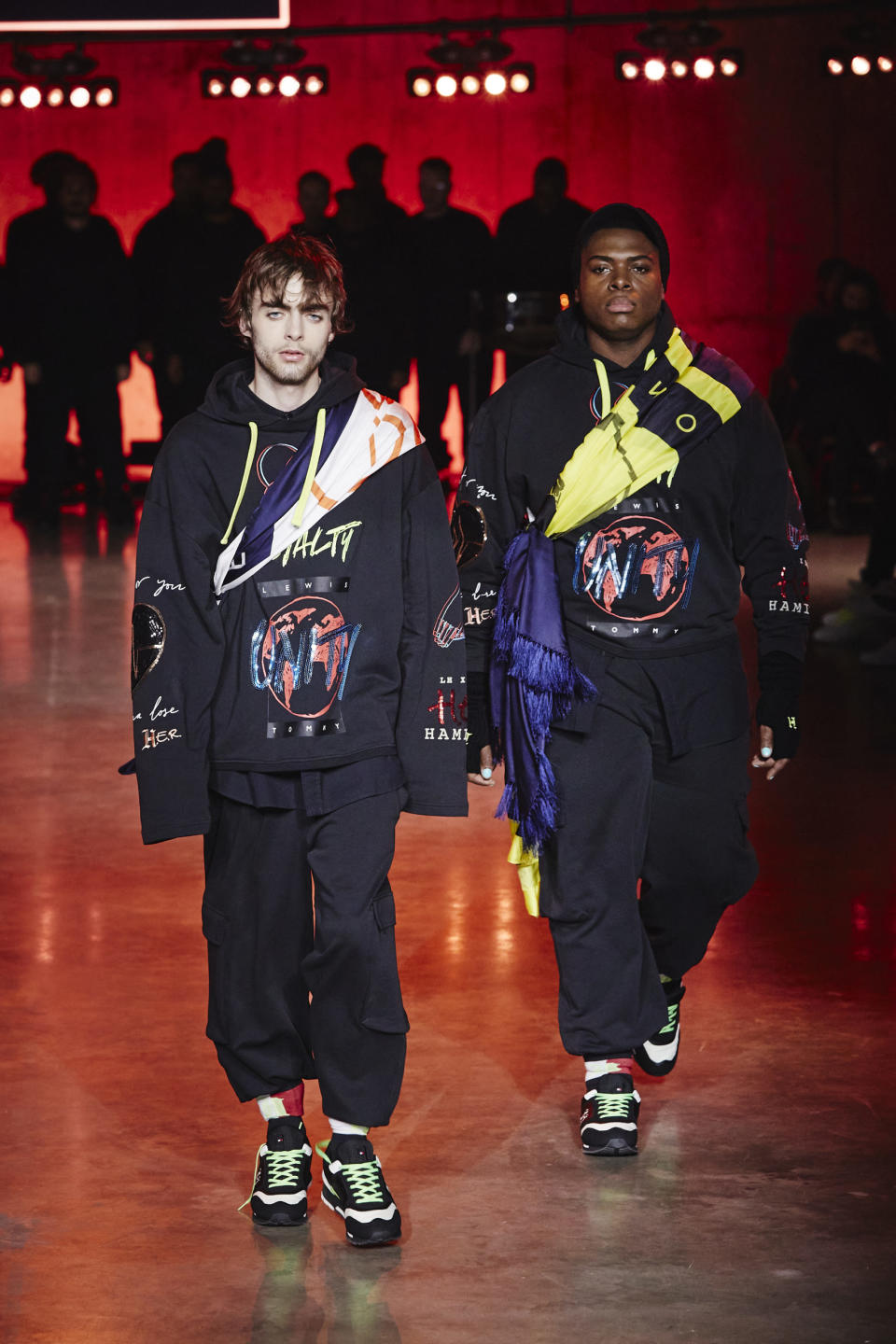 Lennon Gallagher walks the runway at the Tommy Hilfiger show during London Fashion Week. (Tommy Hilfiger)