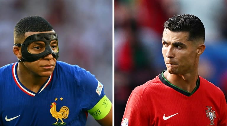 Kylian Mbappé a la izquierda durante un partido de Francia ante Polonia el 25 de junio de 2024 en Dortmund. Cristiano Ronaldo a la derecha durante un partido de Portugal ante Turquía el 22 de junio de 2024 en Dortmund. En ambos casos en la fase de grupos de la Eurocopa de Alemania (Ozan KOSE)