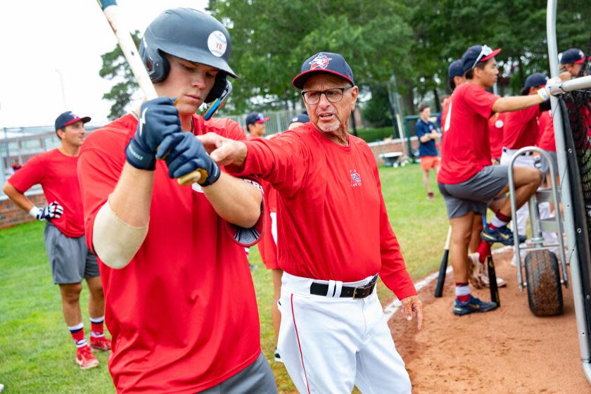 Cypress College baseball coach Scott Pickler at the Cape Cod League.