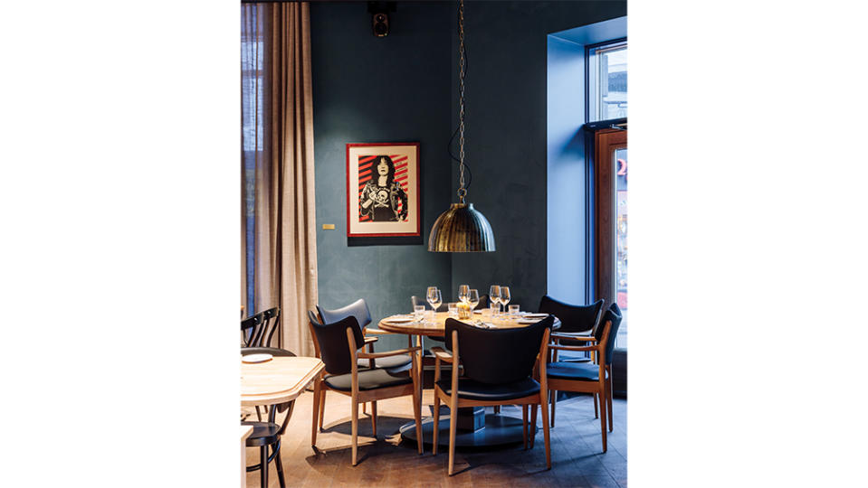 The dining room at Amerikalinjen, a hotel in the namesake shipping line’s onetime headquarters. - Credit: Francisco Nogueira