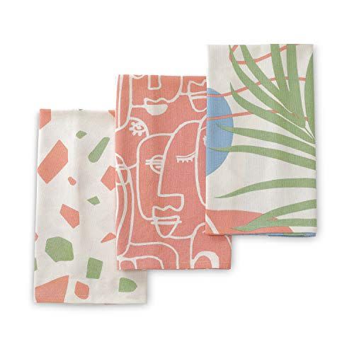 1) Kitchen Dish Towels, Set of 3