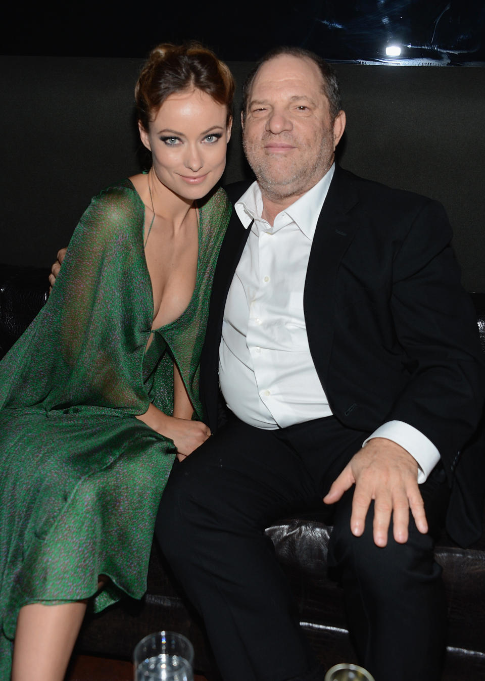 Actress Olivia Wilde with producer Harvey Weinstein in 2012 at a Cinema Society event's after-party in New York City. (Photo: Dimitrios Kambouris/WireImage via Getty Images)