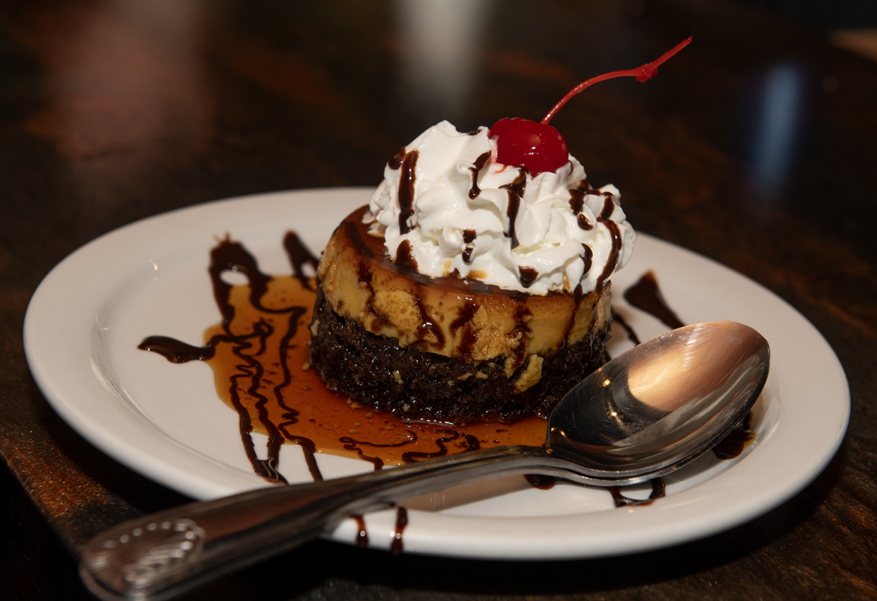 Josefina Hernandez makes the chocoflan dessert at Don Jose Mexican Cuisine.