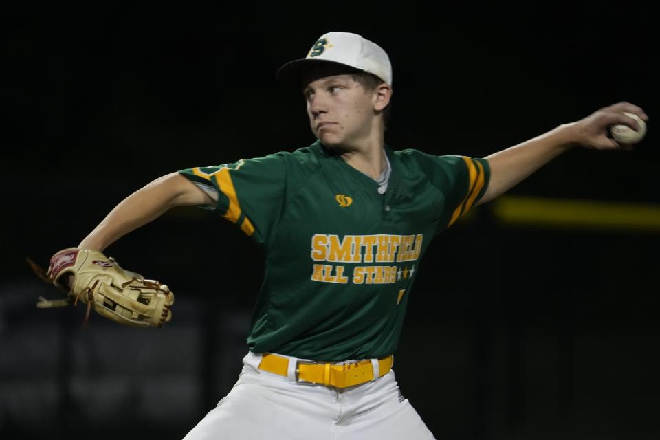 Connor Curtis was brilliant on the mound for the Smithfield All-Stars against New York on Friday night.