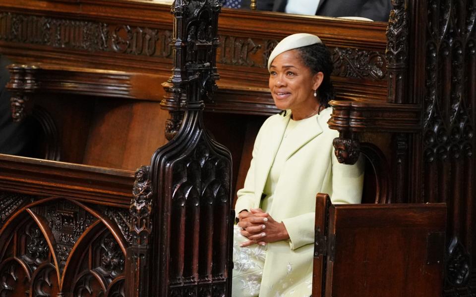 Doria Ragland takes her seat in St George's Chapel  - PA