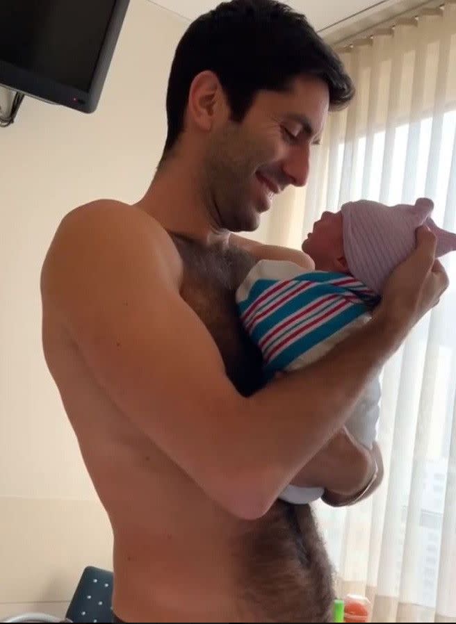 It’s a boy for “Catfish” star Nev Schulman and wife Laura Perlongo! The happy couple welcomed their second child together, a son named Beau Bobby Bruce Schulman, on Jan. 9, 2019. “Beau Bobby Bruce has arrived!,” Schulman captioned a video of himself in full proud dad mode holding the newborn on Thursday. “A little perfect ray of son-shine. 7lbs 15oz. Beau & Laura are all giggles and snuggles and we couldn’t be happier”. The couple are also parents to two-year-old daughter Cleo.