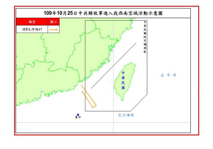  國防部證實共機運8下午擾台（圖／國防部提供）