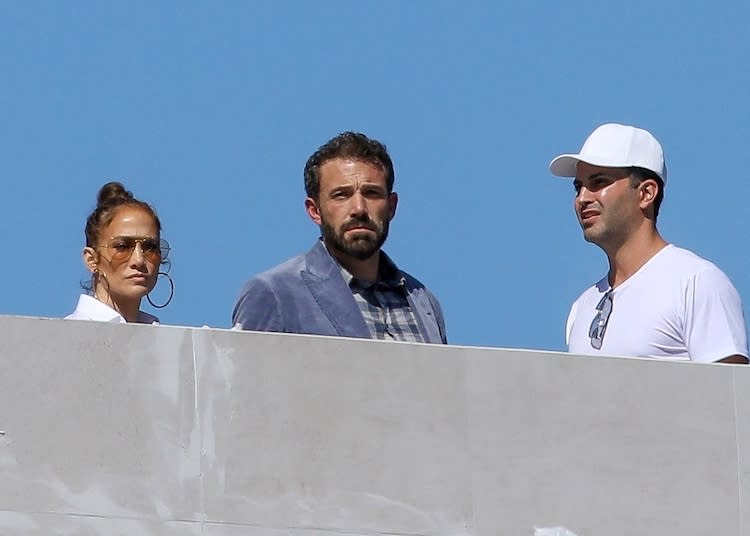 Le couple visite les chantiers de la villa