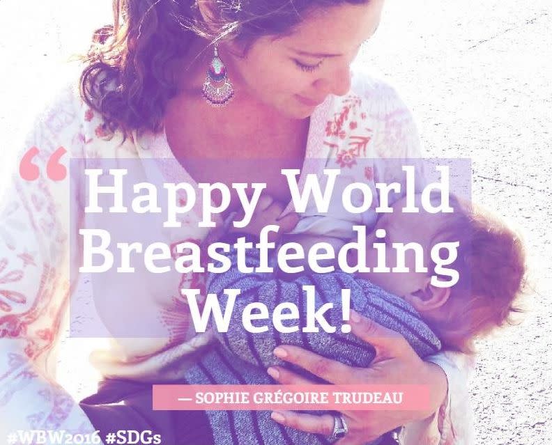 <p>El primer ministro canadiense publicó esta foto de su mujer para explicitar su apoyo a la campaña <i>World Breastfeeding Week</i>, la Semana mundial de la lactancia materna <i>(Twitter/</i><a rel="nofollow noopener" href="https://twitter.com/JustinTrudeau" target="_blank" data-ylk="slk:@JustinTrudeau;elm:context_link;itc:0;sec:content-canvas" class="link "><i>@<b>JustinTrudeau</b></i></a><i>).</i></p>