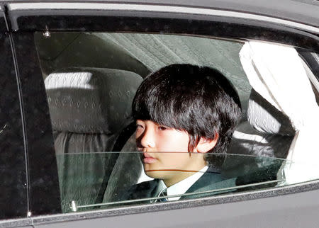 Japan's Prince Hisahito arrives at the Imperial Palace, where Emperor Akihito will abdicate in a royal ceremony, in Tokyo, Japan, April 30, 2019. REUTERS/Kim Kyung-Hoon