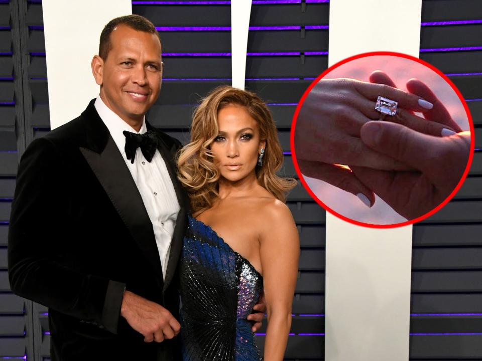 jlo alex rodriguez engagement ring