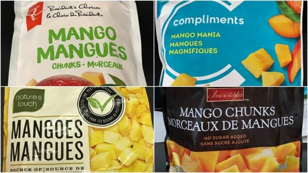 The frozen mango recall applies to products branded as President's Choice, Compliments, Nature's Touch and Irresistibles. (Canadian Food Inspection Agency - image credit)