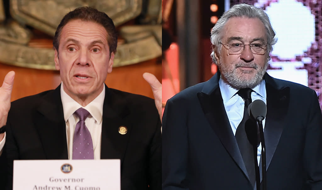 Andrew Cuomo approves of?Robert De Niro playing him in a coronavirus movie. (Photos: Getty Images)