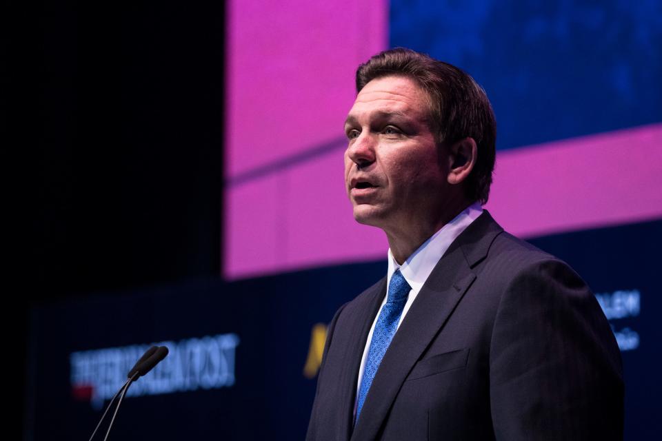 Florida Gov. Ron DeSantis seen April 27 in Israel.