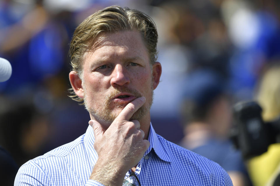 Los Angeles Rams general manager Les Snead will always consider a trade offer. (Photo by John McCoy/Getty Images)