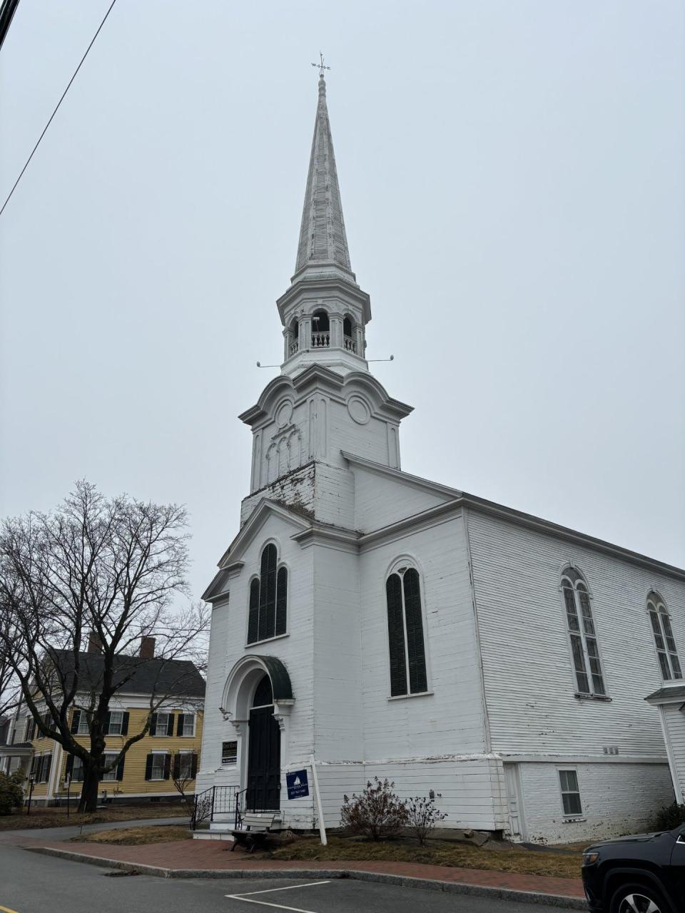 The former location of Christ Church is for sale on Dane Street in Kennebunk, Maine.