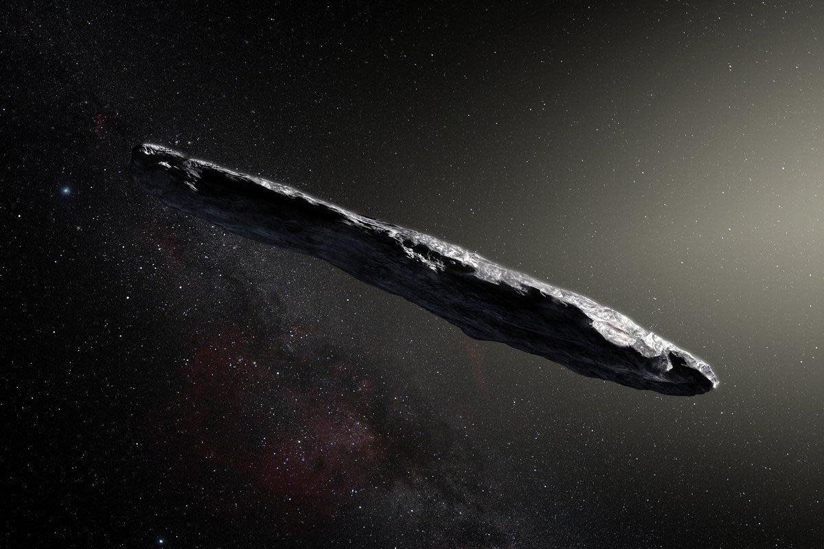 An artist's impression of the huge cigar-shaped object: PA