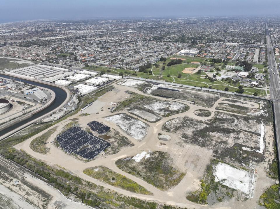 An aerial view of the Ascon landfill site, a state Superfund site.