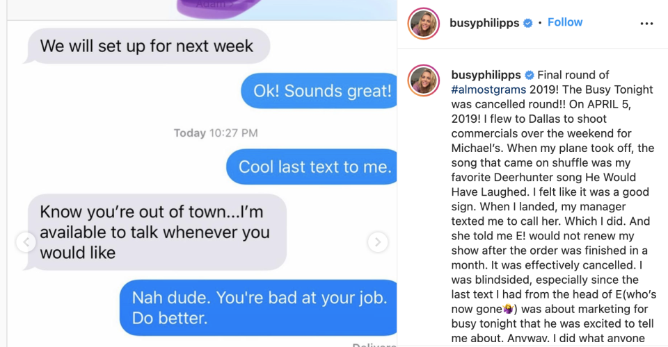 What Happened: Busy got into it with a producer after her show was canceled without her even knowing!