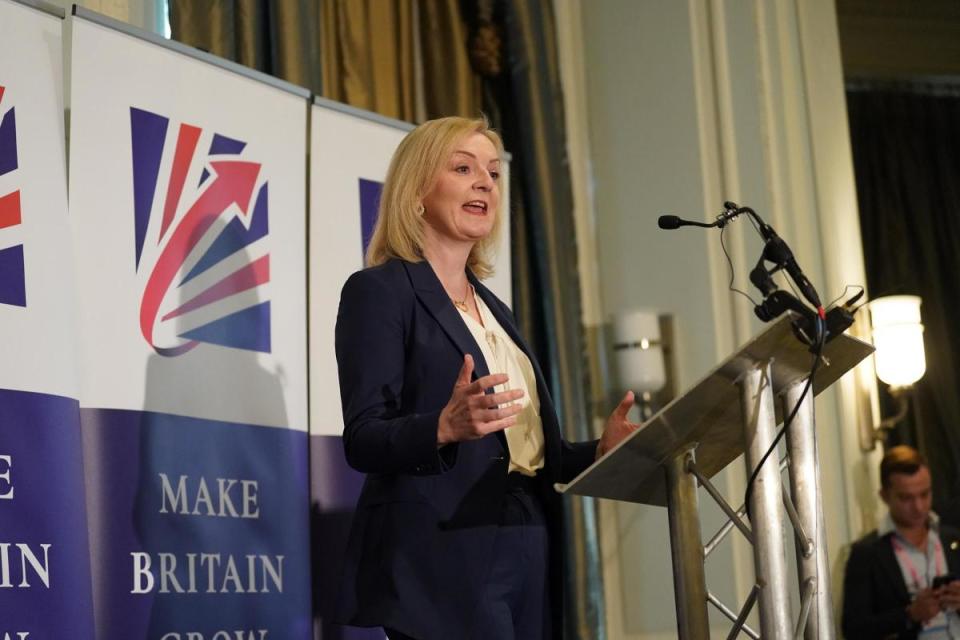 Liz Truss gives a speech during the Conservative Party conference <i>(Image: Press Association)</i>