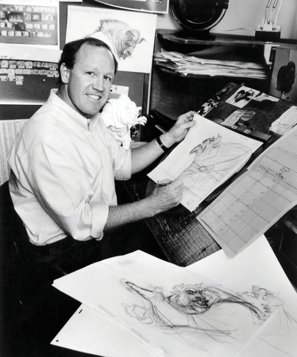 Disney animator Glen Keane with a sketch of Beast. - Credit: Walt Disney Pictures/Everett Collection