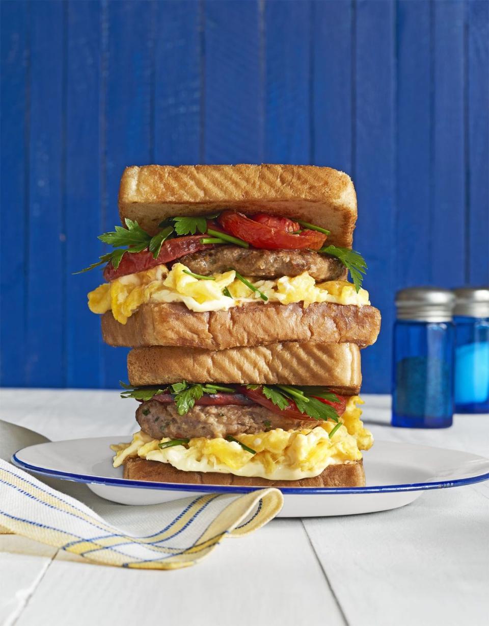 5) Loaded Breakfast Sandwiches with Fennel Herb Sausage Patties