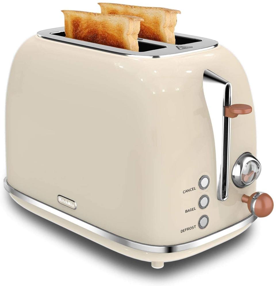 KITCHMIX 2-Slice Beige Retro Toaster