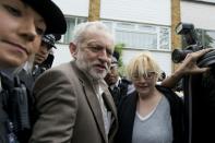 British opposition Labour Party leader Jeremy Corbyn leaves his home in London on June 27, 2016