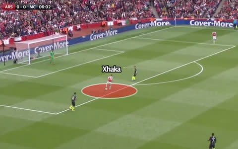 Xhaka on teh ball