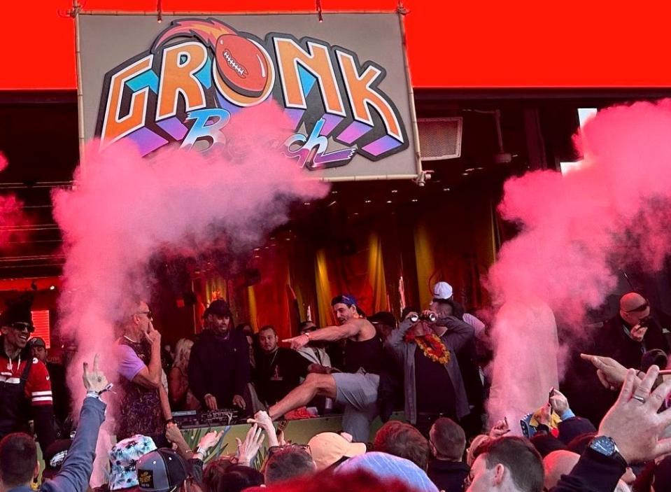 Rob Gronkowski's family onstage at Gronk Beach 2024