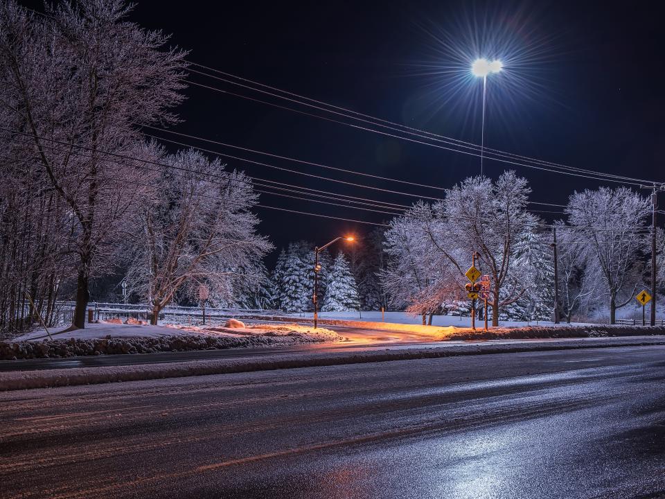 portland maine road icy and snow