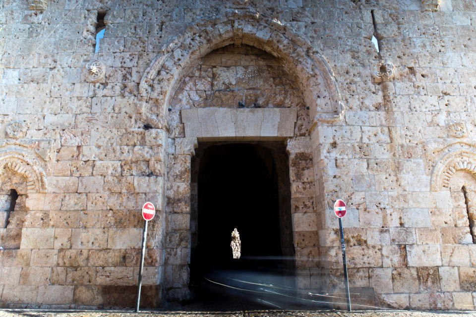 A picture taken with a long exposure shows Zion Gate in Jerusalem's Old City. (Photo: Nir Elias/Reuters)