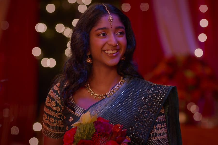 never have i ever maitreyi ramakrishnan as devi in episode 410 of never have i ever cr courtesy of netflix © 2023